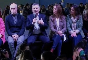 Mauricio Macri, con Mar�a Eugenia Vidal y Horacio Rodr�guez Larreta: ?Esto no es sarasa, esto es verdad?