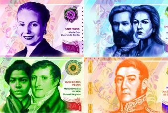 Evita, Belgrano, Güemes, San Martín y Juana Azurduy, las figuras en los nuevos billetes