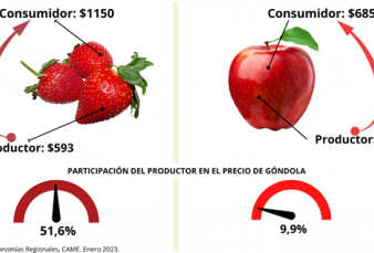 IPOD de enero: los consumidores pagaron $3,5 por cada $1 que recibieron los productores