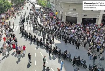 Con un fuerte operativo policial, el Gobierno logr limitar la marcha de los piqueteros de izquierda