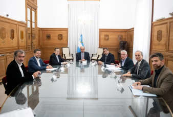 Francos recibi a Quintela y Zamora en Casa Rosada para rubricar acuerdos por obras pblicas