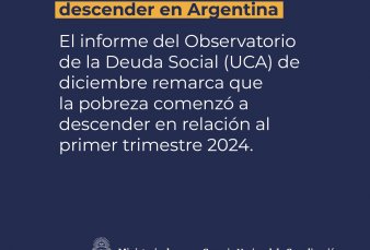 El Ministerio de Capital Humano informa sobre la reducci�n de la pobreza al 49,9% y la indigencia al 12,3%, con proyecciones de mejora para 2024