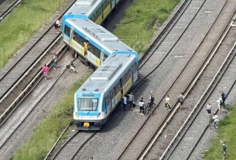 Descarril formacin del tren Sarmiento en Liniers